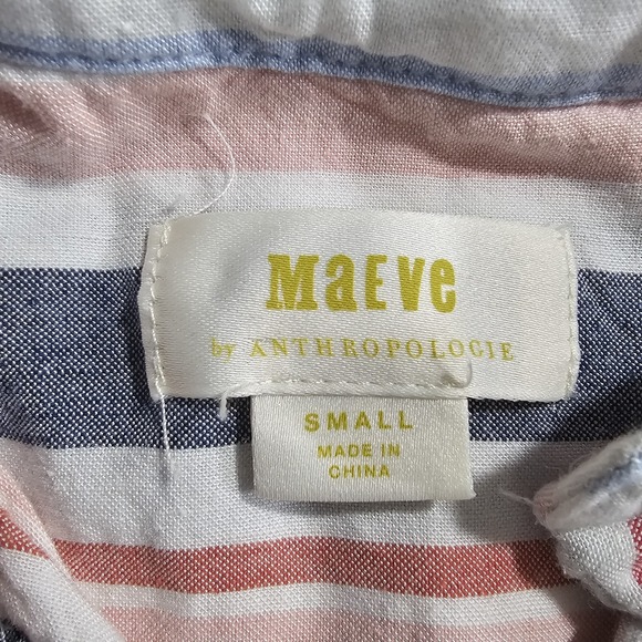 Anthropologie Maeve Sz S Chatham Striped Shirt longsleeve Women's - Picture 2 of 7